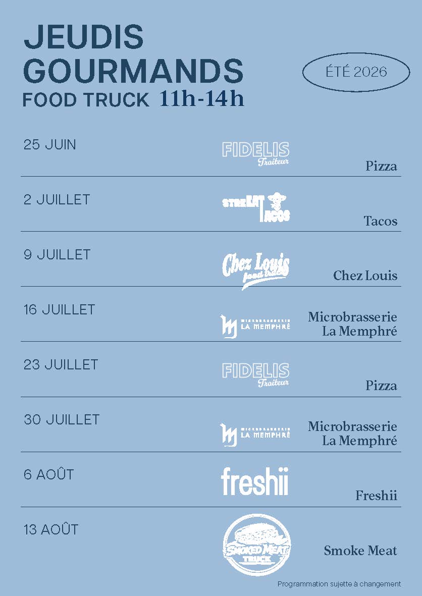 Jeudis gourmands Bleu Lavande – Dates des camions-restaurants – Été 2026