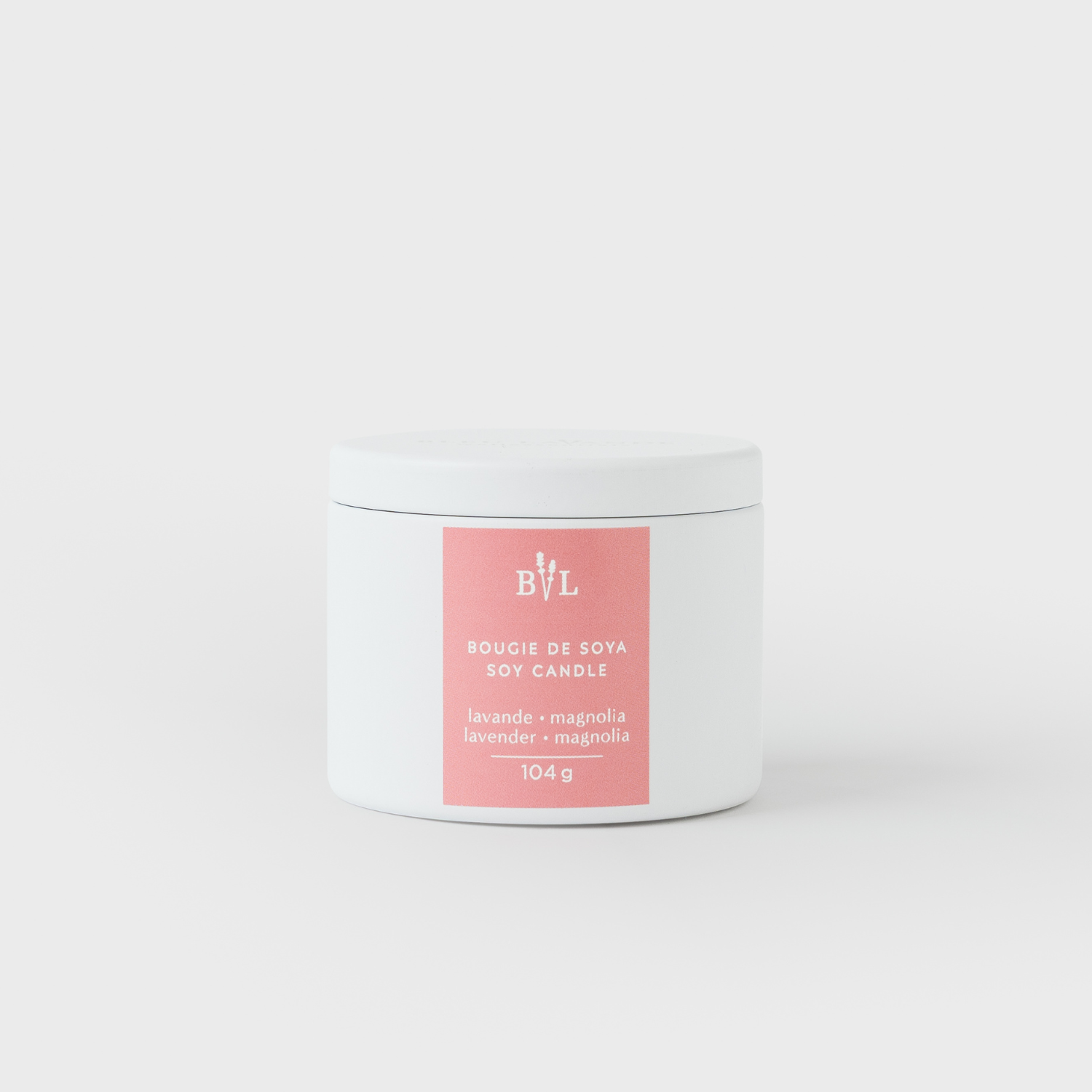 Bougie de soya lavande-magnolia de Bleu Lavande