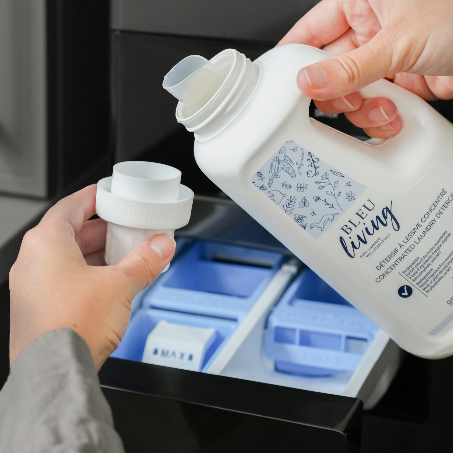Détergent pour la lessive fait avec des ingrédients d'origine naturelle