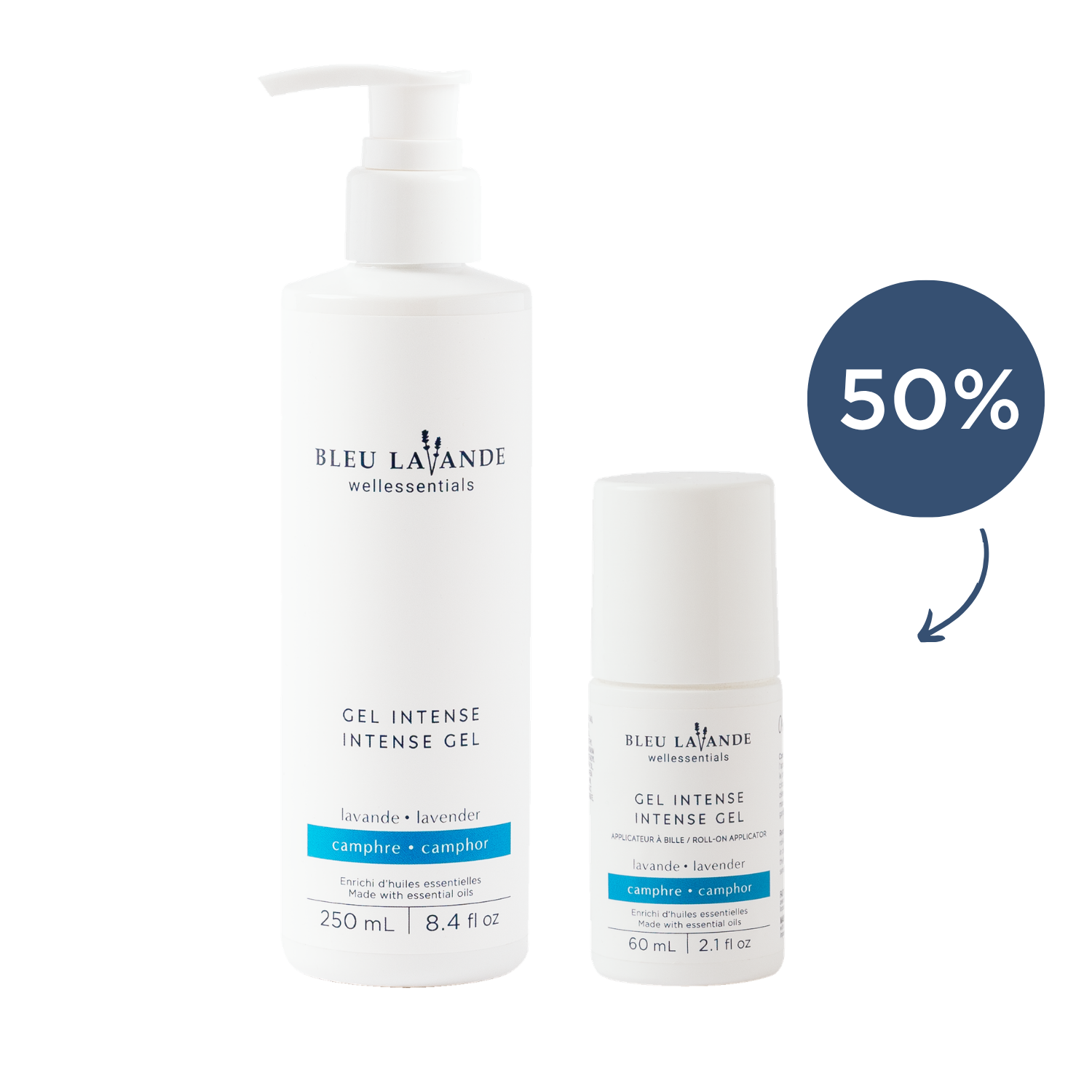 Duo promotionnel : gel intense 60 ml à 50% de rabais en l'achetant en duo avec le 250 ml