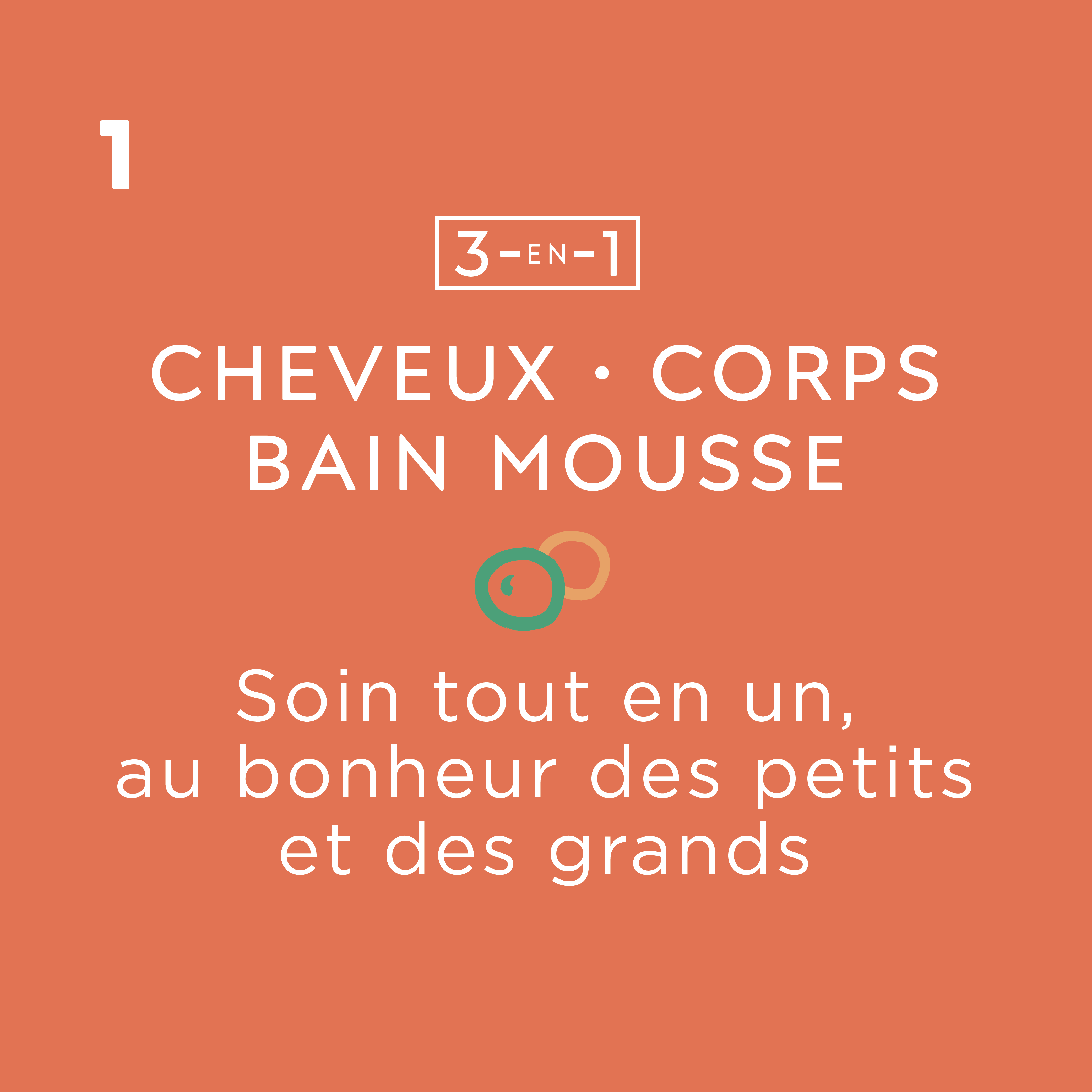 3 en 1 cheveux, corps, bain mousse pour bébé