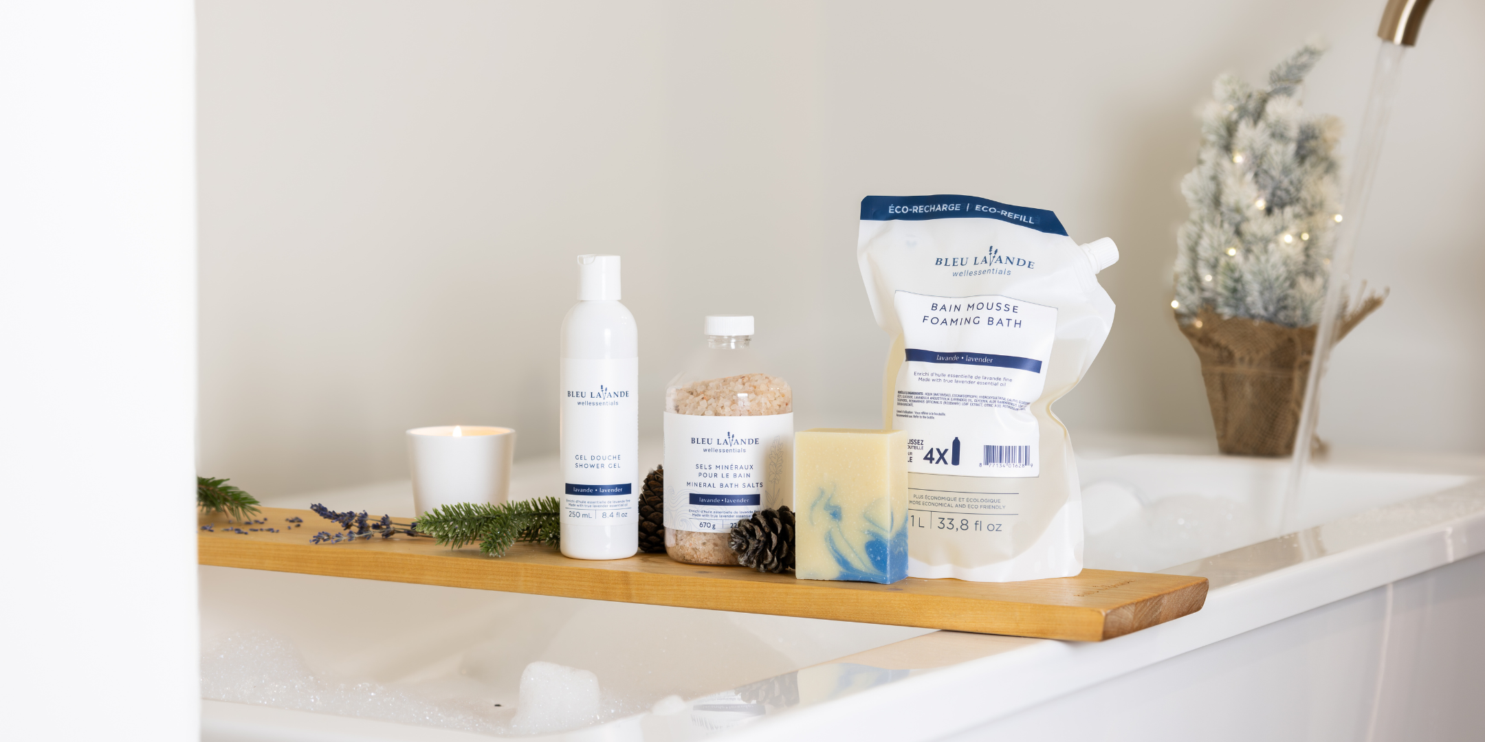 Produits pour le bain enrichis d'huile essentielle de lavande fine