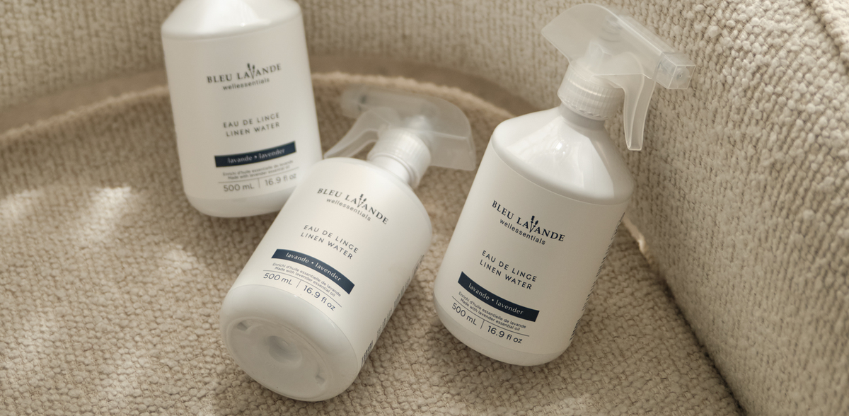 Produits d'ambiance enrichis d'huile essentielle de lavande pour la maison
