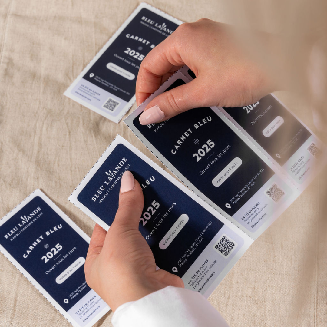 Carnet Bleu Lavande : 5 billets d'entrée détachables
