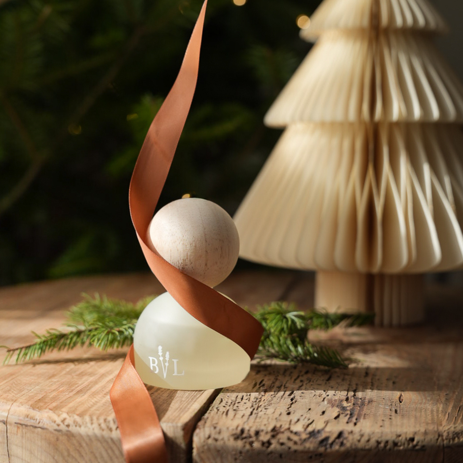 Diffuseur à bouchon de bois naturel lavande et vanille en cadeau pour le temps des fêtes