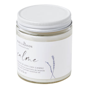 Bougie de soya Calme enrichie d'huile essentielle de lavande