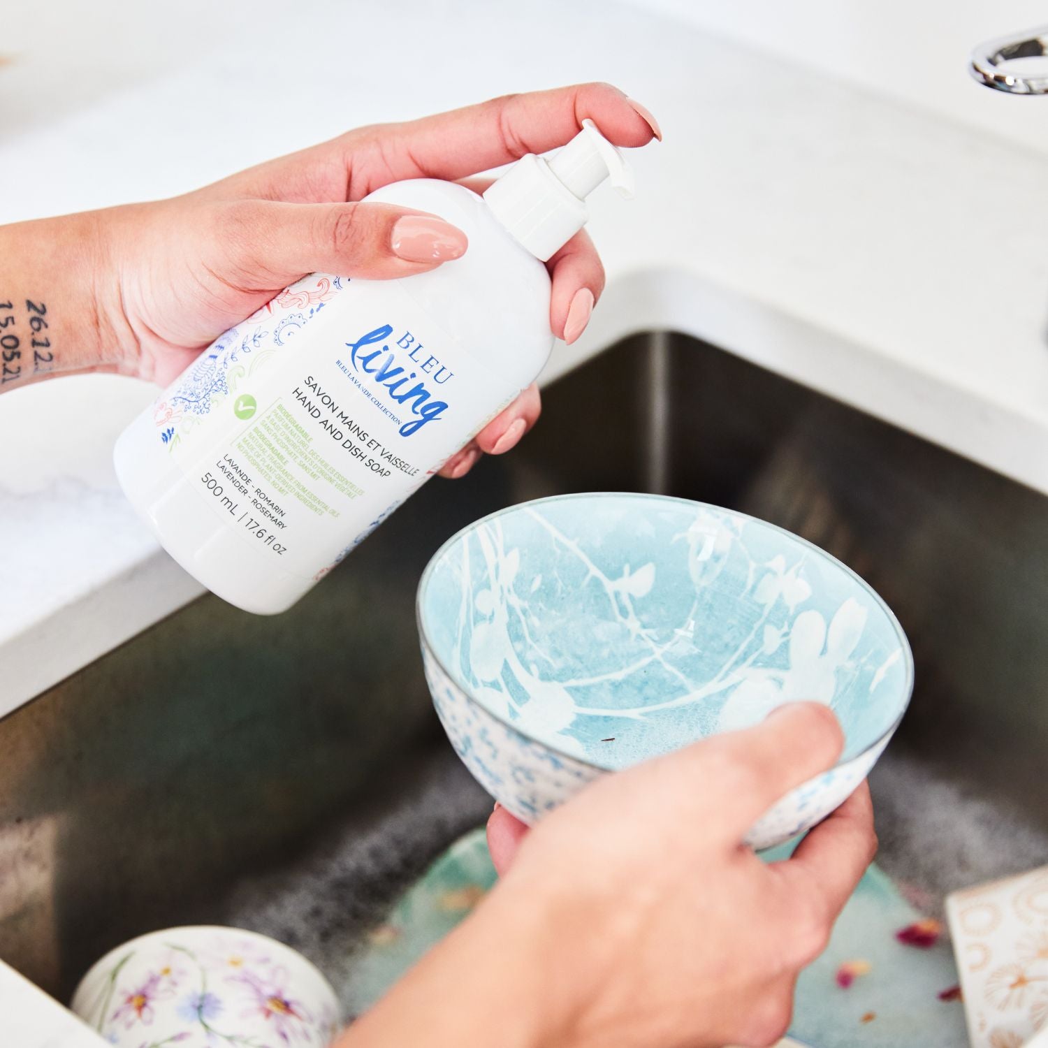 Le savon mains et vaisselle lavande romarin Bleu Living 500 ml 