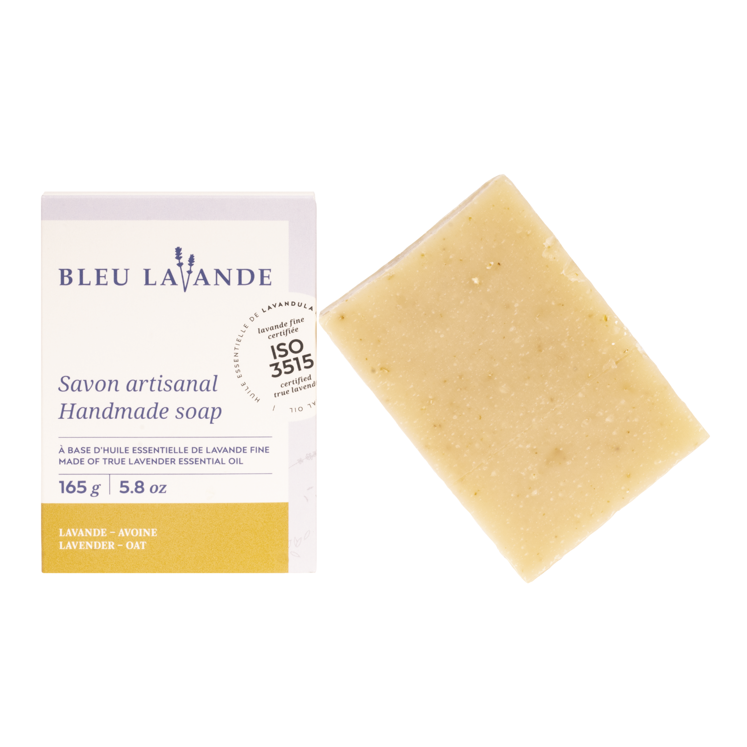 Savon exfoliant lavande et avoine Bleu Lavande